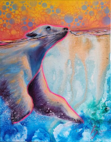 Morning Swim von Karine Jeuffroy, Malerei kaufen auf Singulart