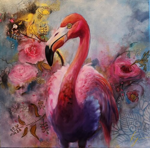 Flaming'Garden von Karine Jeuffroy, Malerei kaufen auf Singulart