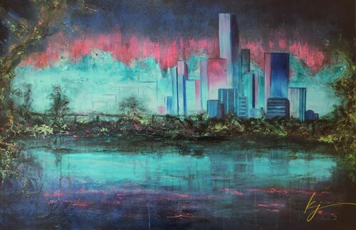 The Luminous City par Karine Jeuffroy, Peinture en vente sur Singulart