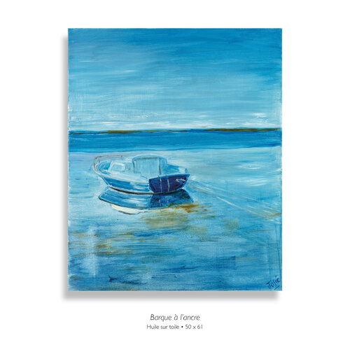 Barque à l'ancre van Marie-josé Deroide, Schilderij te koop op Singulart