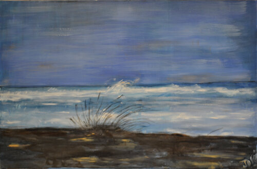 Bord de mer Méditerranée et sa vague van Marie-josé Deroide, Schilderij te koop op Singulart