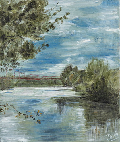 le bleu du Fleuve Hérault di Marie-josé Deroide, Altri media in vendita su Singulart