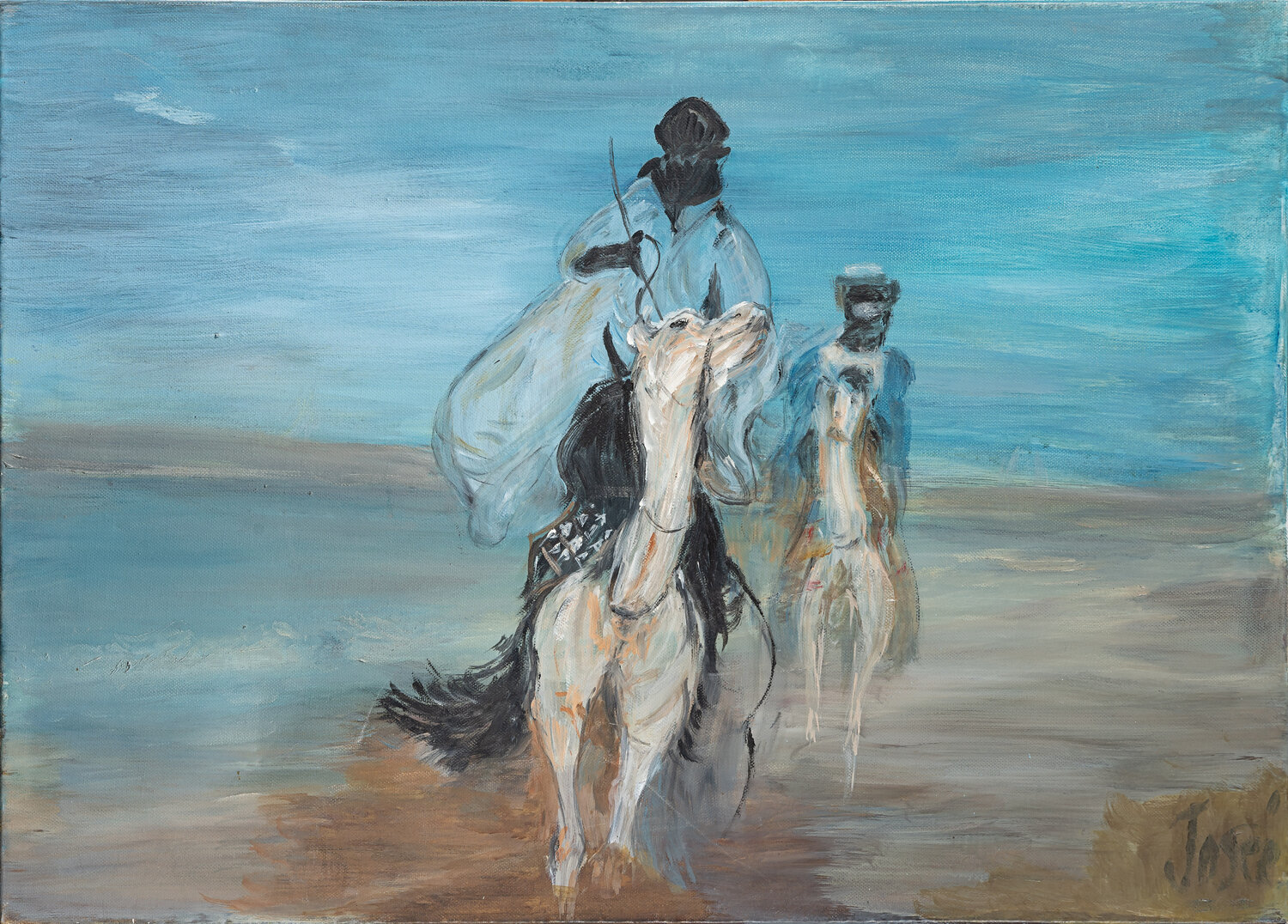 chevauchée       dans le désert marocain Marie-josé Deroide Originalgemälde zu verkaufen