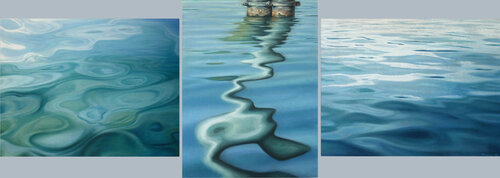 Triptychon "Zürichsee" de Mariana Scvo, Pintura a la venta en Singulart