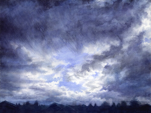 Der Himmel über Norway par Mariana Scvo, Peinture en vente sur Singulart