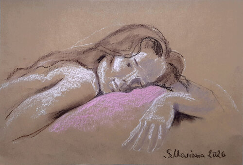 Schnellskizze vom Modell par Mariana Scvo, Dessin en vente sur Singulart