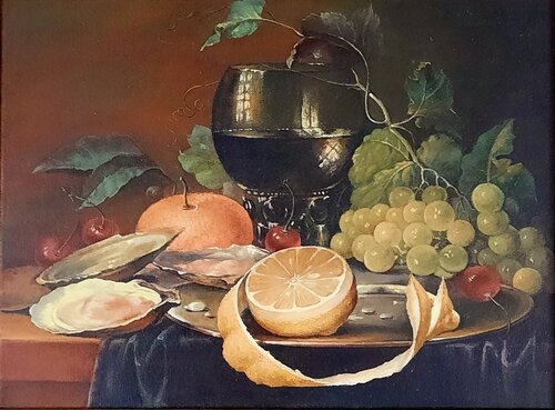 Improvisation zum Thema „Stillleben des 17. Jahrhunderts”. by Mariana Scvo, Painting for Sale on Singulart