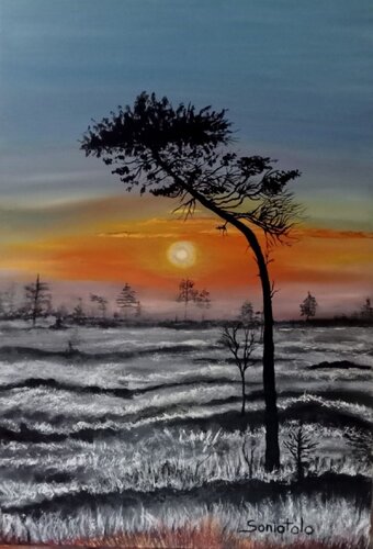 Coucher de soleil hivernal von SONIOTOLO, Malerei kaufen auf Singulart