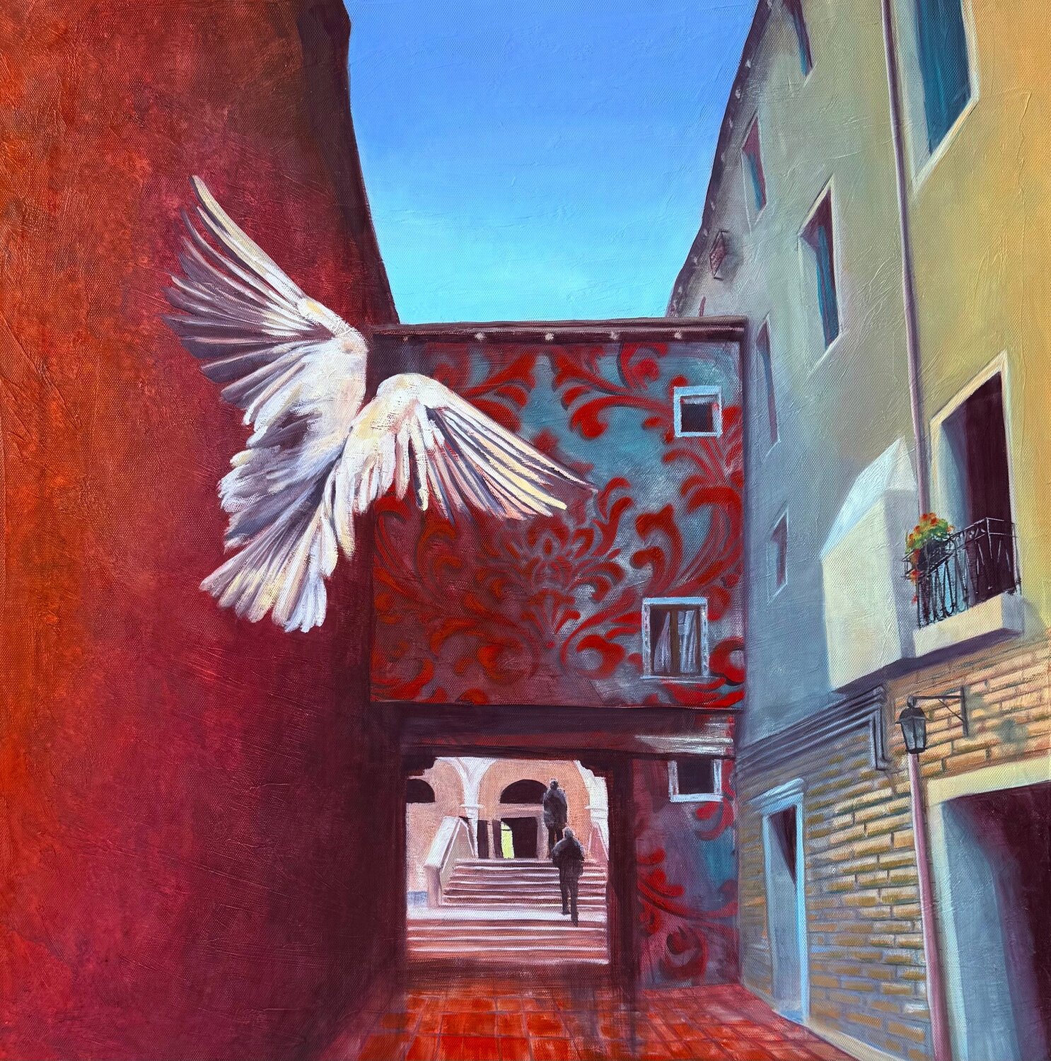 In the Alley Zuzana Kochankova Originalgemälde zu verkaufen