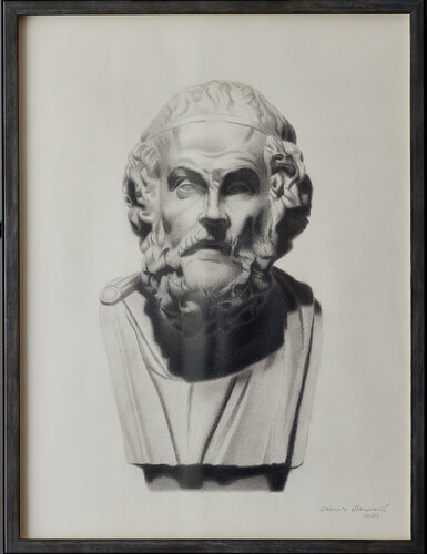 Buste d'Homère by Demian Jevremovic, Drawing for Sale on Singulart