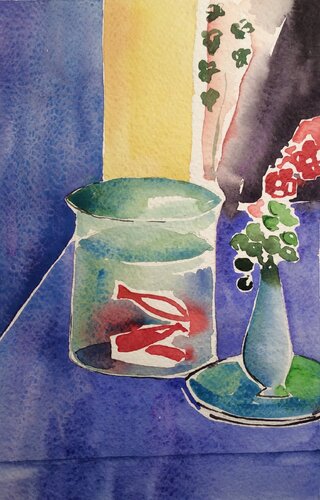 AMAtisse Acquario e fiori by Francesca Lagonia, Painting for Sale on Singulart