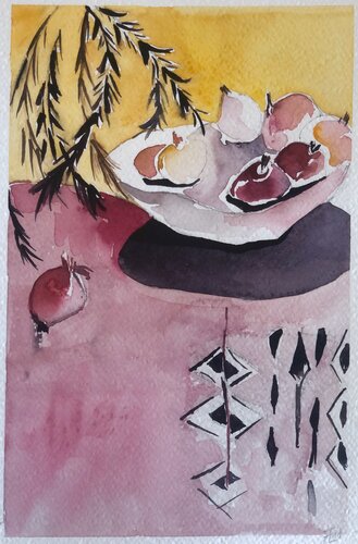 AMAtisse Frutta e magenta by Francesca Lagonia, Painting for Sale on Singulart