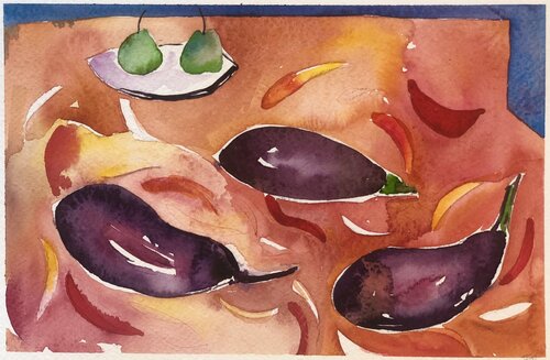 AMAtisse Melanzane e rosso by Francesca Lagonia, Painting for Sale on Singulart