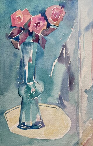 AMAtisse Rose e verde par Francesca Lagonia, Peinture en vente sur Singulart
