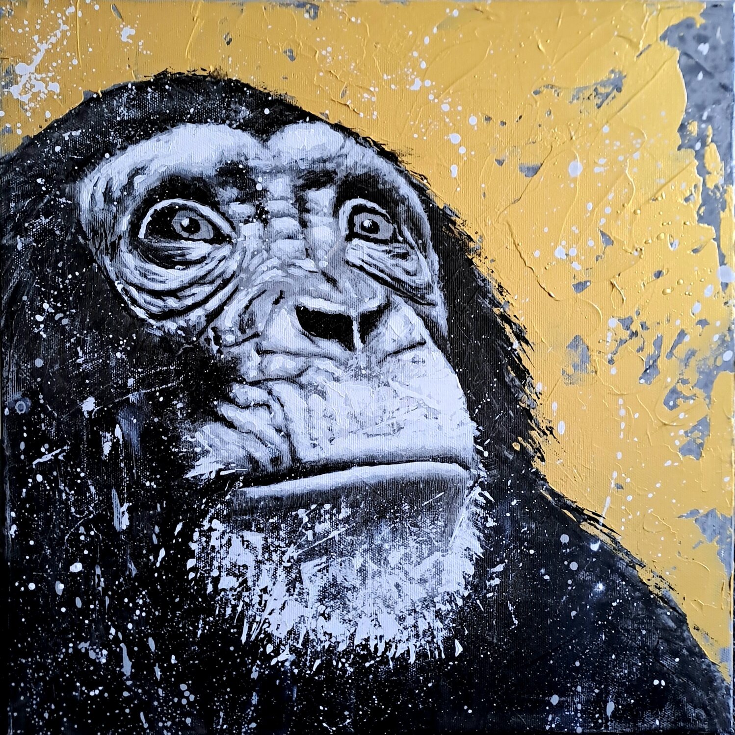Chimpanzee 4 Petr Seda Originalgemälde zu verkaufen