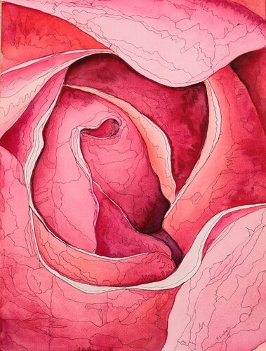 Inner Bloom — Crimson van Francesca Licchelli, Schilderij te koop op Singulart