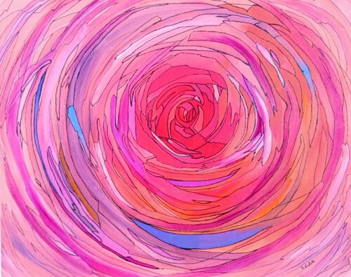 Pink Vertigo van Francesca Licchelli, Schilderij te koop op Singulart