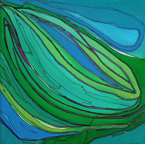 Green flow par Francesca Licchelli, Peinture en vente sur Singulart