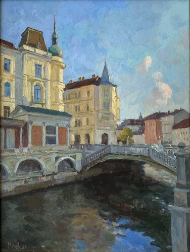 "Evening Ljubljana" di Aleksei Mirek, Pittura in vendita su Singulart