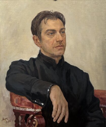 A portrait of the Slovenian pianist Petar Milić. de Aleksei Mirek, Pintura a la venta en Singulart