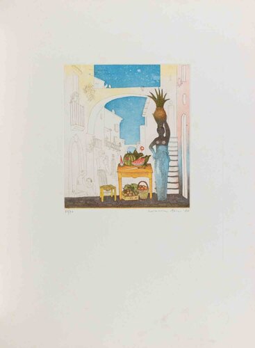 Vase Carrier, and Fruits by Normanno Soscia, Print for Sale on Singulart