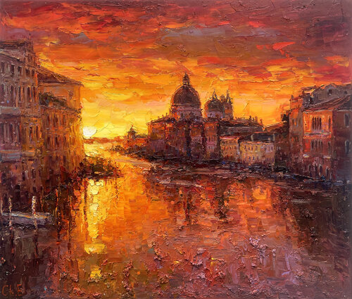 "Evening City" von Evgeny Chernyakovsky, Malerei kaufen auf Singulart