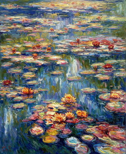 "Water lilies" van Evgeny Chernyakovsky, Schilderij te koop op Singulart