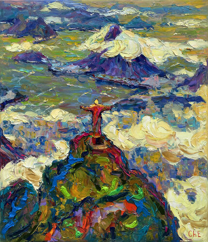 "Evening panorama" van Evgeny Chernyakovsky, Schilderij te koop op Singulart