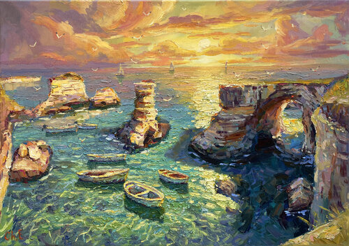 "Dawn at the Shore" von Evgeny Chernyakovsky, Malerei kaufen auf Singulart