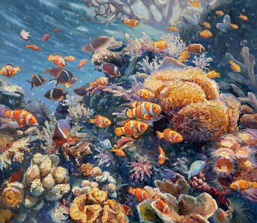 "Underwater Reef" by Evgeny Chernyakovsky, Painting for Sale on Singulart