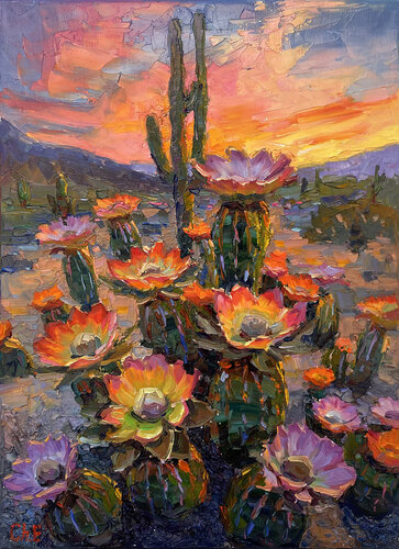 "Sunset" van Evgeny Chernyakovsky, Schilderij te koop op Singulart