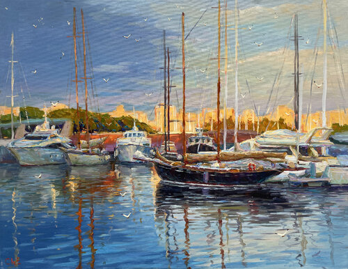 "Quiet Harbor" van Evgeny Chernyakovsky, Schilderij te koop op Singulart