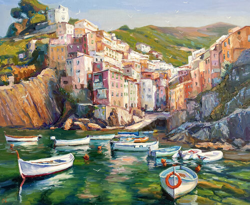 "Riomaggiore" van Evgeny Chernyakovsky, Schilderij te koop op Singulart