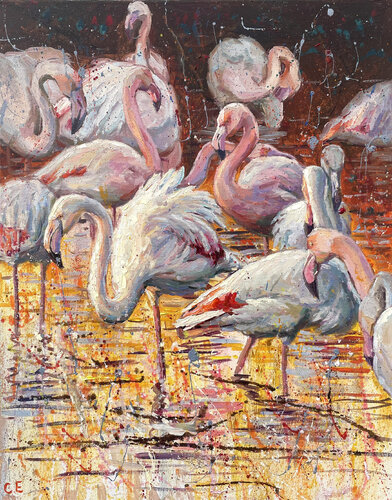 "Flamingos" von Evgeny Chernyakovsky, Malerei kaufen auf Singulart