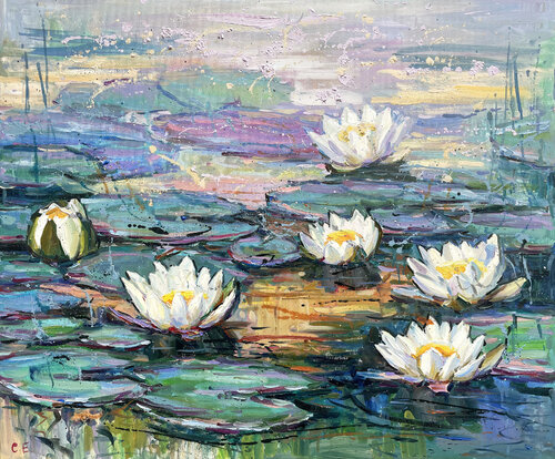 "Water lilies" van Evgeny Chernyakovsky, Schilderij te koop op Singulart