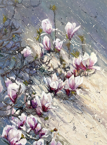 "Magnolia branch" de Evgeny Chernyakovsky, Pintura a la venta en Singulart