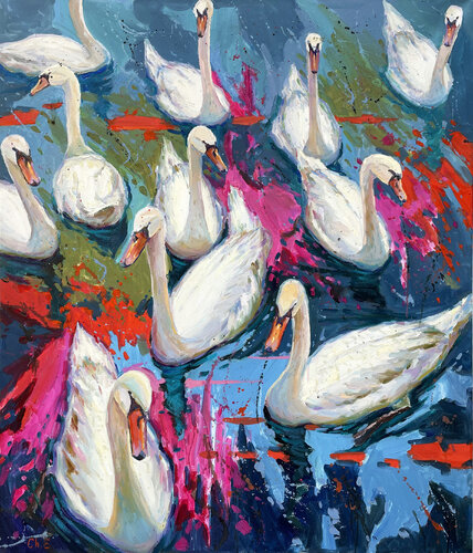 "White swans" von Evgeny Chernyakovsky, Malerei kaufen auf Singulart
