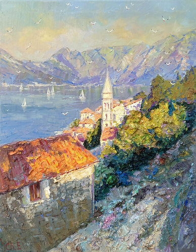 "Mountain view" van Evgeny Chernyakovsky, Schilderij te koop op Singulart