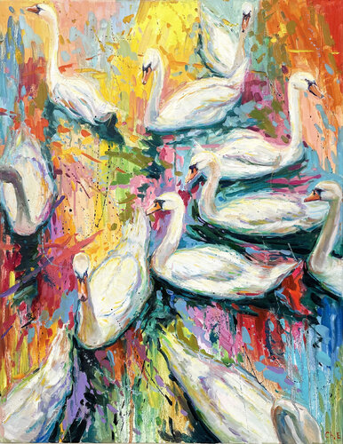 "White swans" von Evgeny Chernyakovsky, Malerei kaufen auf Singulart