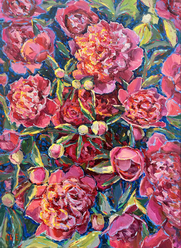 "Peony Bush" de Evgeny Chernyakovsky, Pintura a la venta en Singulart
