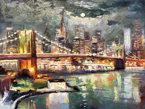 "Brooklyn Bridge" di Evgeny Chernyakovsky, Pittura in vendita su Singulart