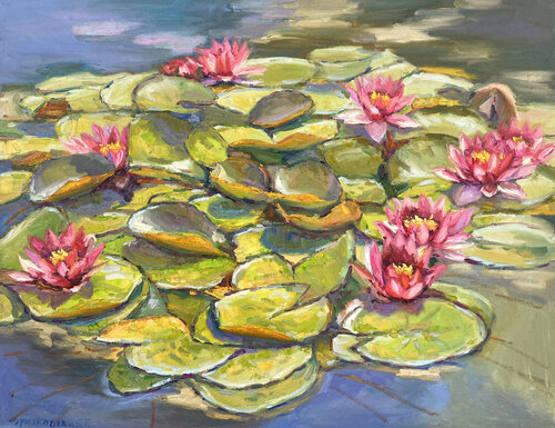 "Water lilies" par Evgeny Chernyakovsky, Peinture en vente sur Singulart