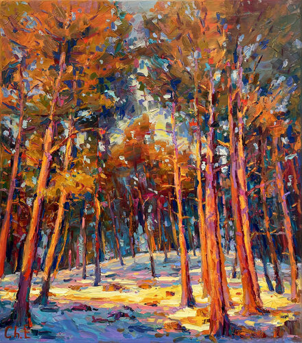 "Evening forest" di Evgeny Chernyakovsky, Pittura in vendita su Singulart