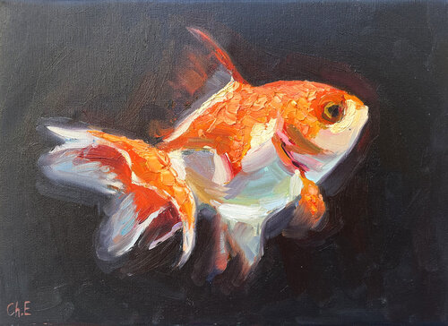 "Golden fish" von Evgeny Chernyakovsky, Malerei kaufen auf Singulart