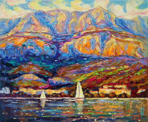"Evening Mountains" di Evgeny Chernyakovsky, Pittura in vendita su Singulart