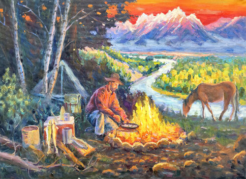 "In the mountains" di Evgeny Chernyakovsky, Pittura in vendita su Singulart