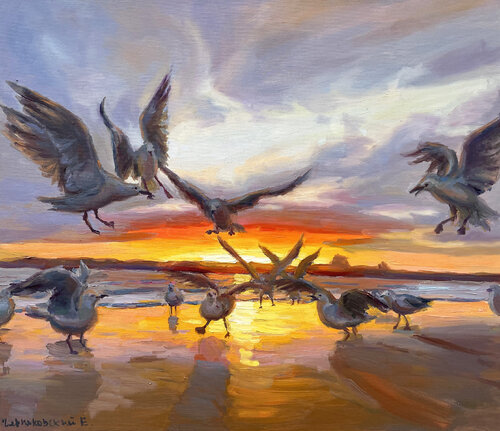 "Seagulls" par Evgeny Chernyakovsky, Peinture en vente sur Singulart