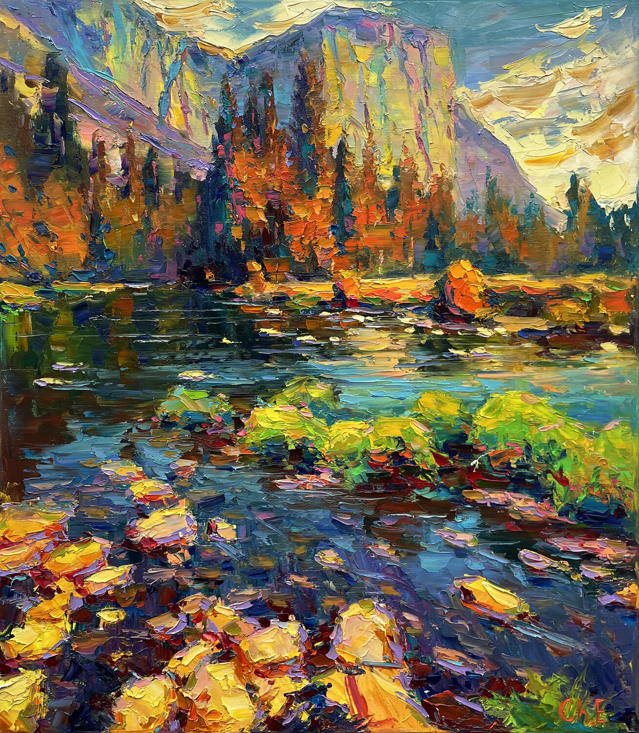 "Mountain river" Evgeny Chernyakovsky