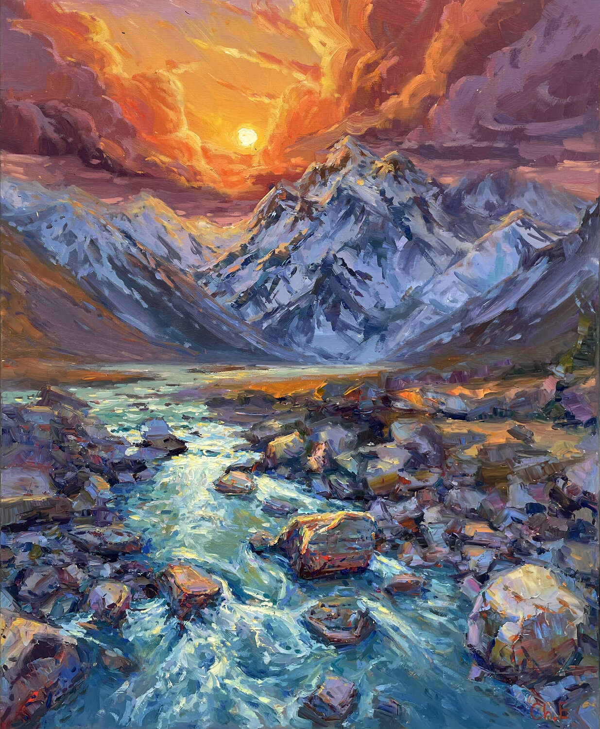 "Evening Sunset" Evgeny Chernyakovsky