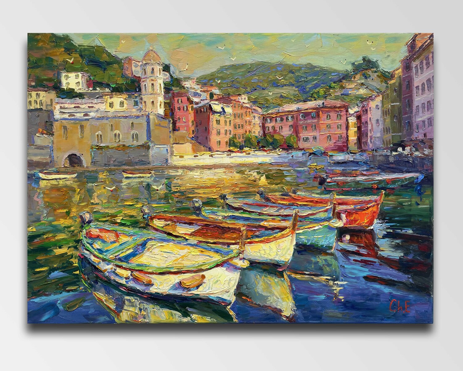 "Boats at the pier" Evgeny Chernyakovsky